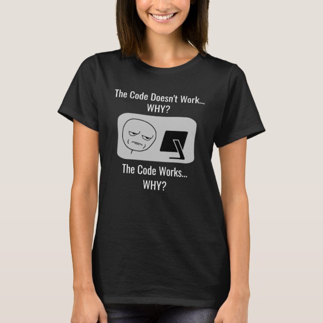 Koden fungerar som programmerare t shirt (Framsida)