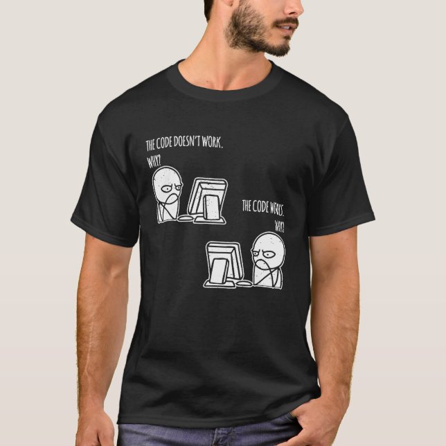 Koden fungerar som programmerarens datornernd t shirt (Framsida)