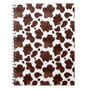 Kodfläckar Mönster Brown och White Animal Print Anteckningsbok