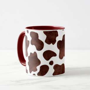 Kodfläckar Mönster Brown och White Animal Print Mugg
