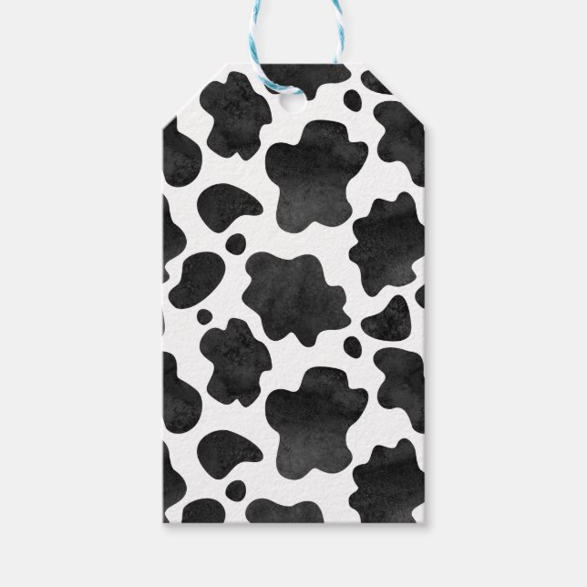 Kodfläckar, svart och vit utskrift av Mönster Presentetikett (Framsidan)