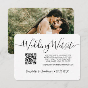 Kodfoto på den svarta vita bröllop-webbplatsen QR Tilläggskort