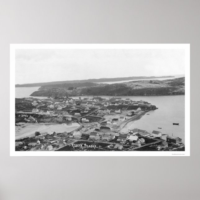Kodiak Alaska Aerial View 1920 Poster (Framsidan)