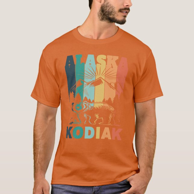 Kodiak Alaska Bergvy T Shirt (Framsida)