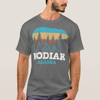 Kodiak Alaska Vintage Grizzly Bear Nature Souvenir T Shirt