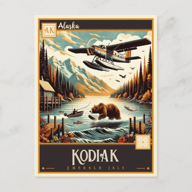 Kodiak, Alaska | VINTAGE Vykort (Framsida)