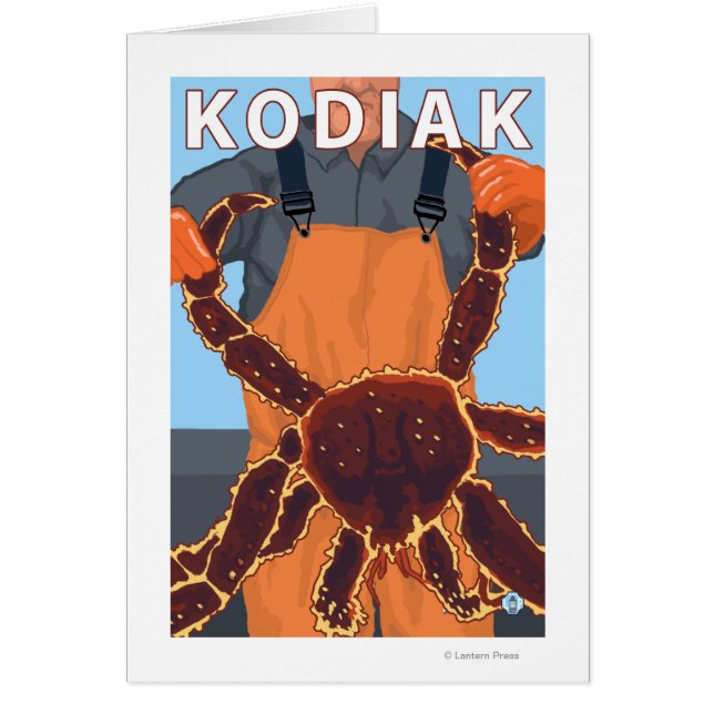 Kodiak, AlaskaAlaska Kung Crab Hälsningskort (Framsidan)