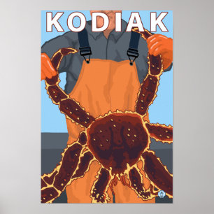 Kodiak AlaskaAlaskan kungkrabba Poster