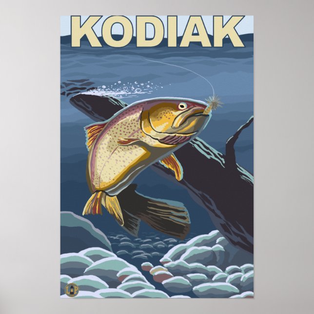 Kodiak, AlaskaCutmynningtrout Kor-Section Poster (Framsidan)