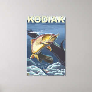 Kodiak AlaskaCutthroat forelltvärsnitt Canvastryck