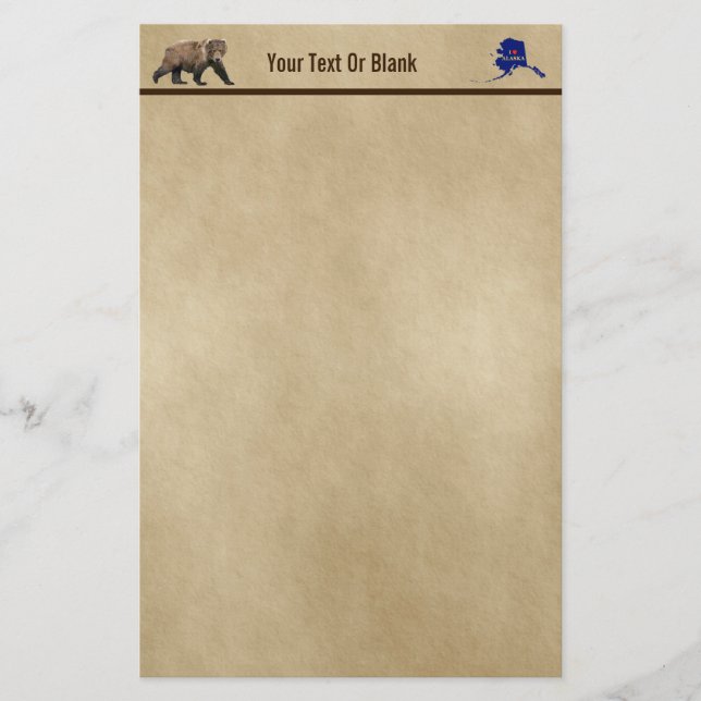 Kodiak Bear på gammal Papper (Framsida)