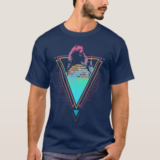 Kodiak Bear Vaporwave Synthwave 90-tal 80-tal Soln T Shirt