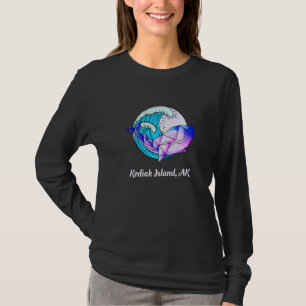 Kodiak Island Ak Japansk Paint Geometric Orca Kil T Shirt