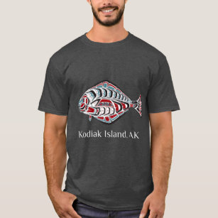 Kodiak Island Alaska Native American Halibut T Shirt