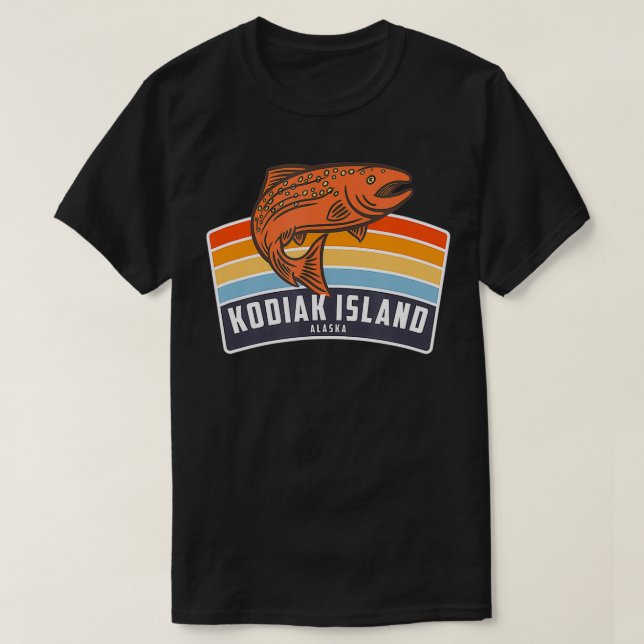 Kodiak Island Alaska Salmon Fishing T Shirt (Design framsida)