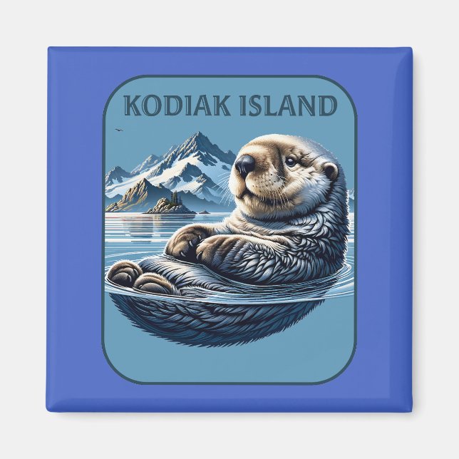 Kodiak Island Havsutter Alaska Magnet (Framsidan)