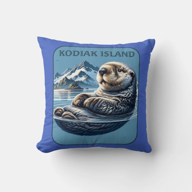 Kodiak Island Sea Otter Alaska Kudde (Framsida)