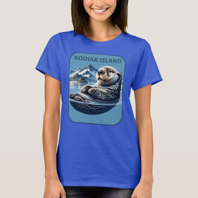 Kodiak Island Sea Otter Alaska T Shirt (Framsida)