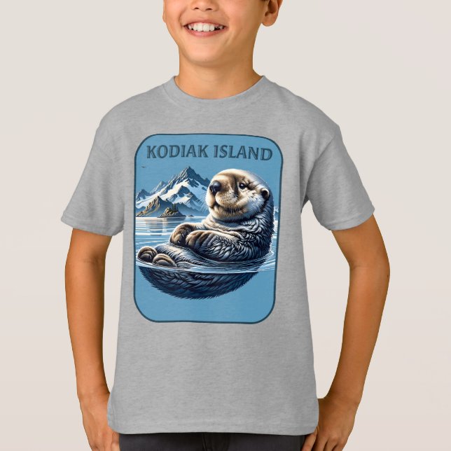 Kodiak Island Sea Otter Alaska T Shirt (Framsida)