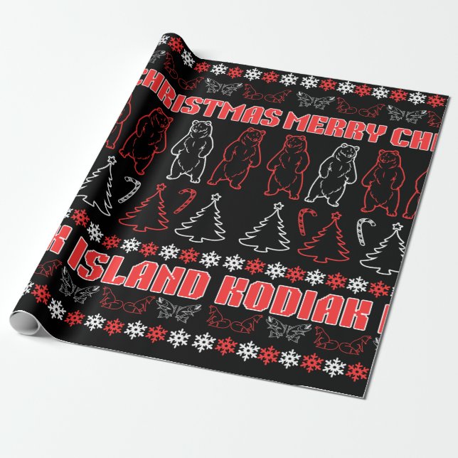 Kodiak Island Ugly jul Sweater Wrapping Pape Presentpapper (Utrullad)