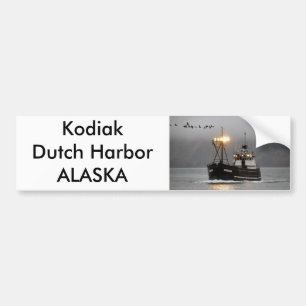 Kodiak krabbafartyg i den holländska hamnen, bildekal