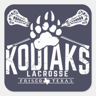 Kodiak Lacrosse - Square Blue Sticker Fyrkantigt Klistermärke