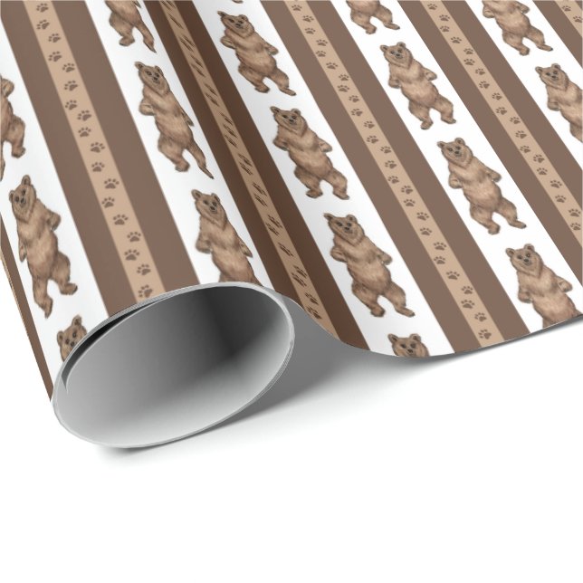 Kodiakbjörnrand Presentpapper (Rullad Hörn)