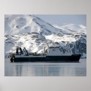 Kodiakföretag, fabriksTrawler i holländsk hamn Poster