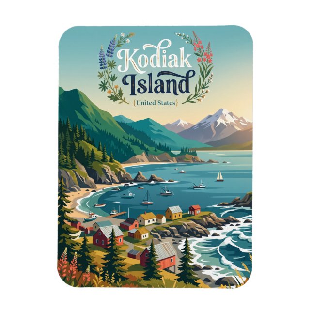 Kodiakön Alaska Magnet (Vertikal)