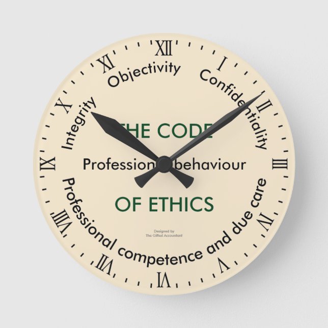 "Kodifiera av etik - 5 grundprinciper ", Rund Klocka (Framsida)