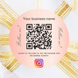 Kodinstagram för orange business namn qr runt klistermärke