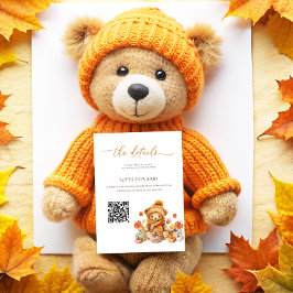 Kodkod för detaljer om Fall Nalle Baby Shower Tilläggskort