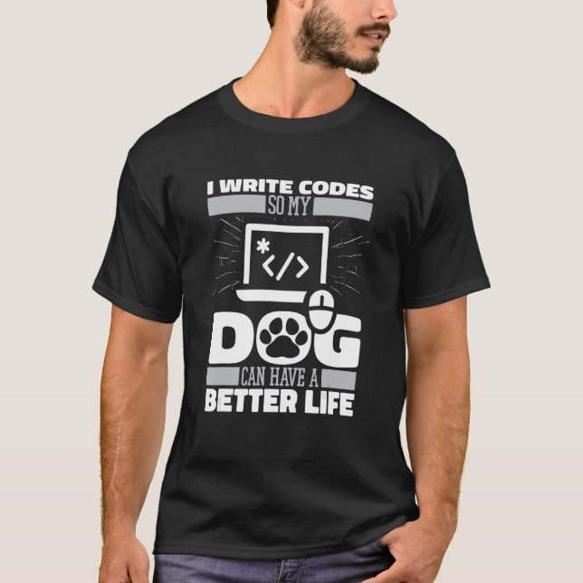 Kodkodningsutvecklare för Hund Software Ingenjör P T Shirt (Framsida)