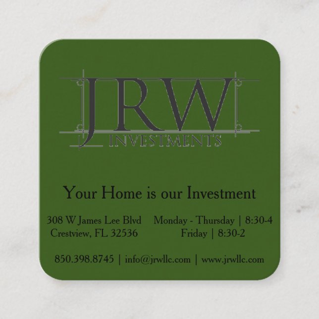 Kodkort för fyrkantsfel fyrkantigt visitkort (Framsida)