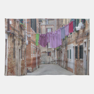 Kodlinjer i Venedigs Italien Kökshandduk