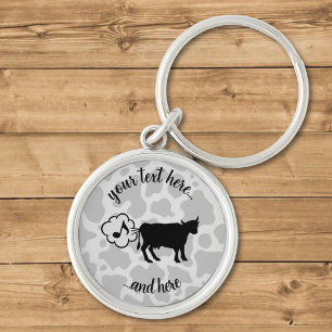 Kodmetanikonens nyckelkedja rund silverfärgad nyckelring