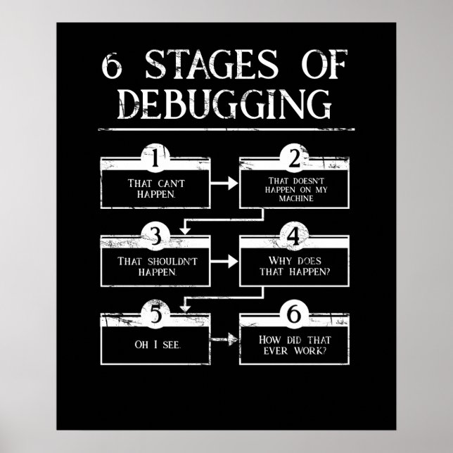 Kodning 6 steg för felsökning av datorprogrammerin poster (Framsidan)