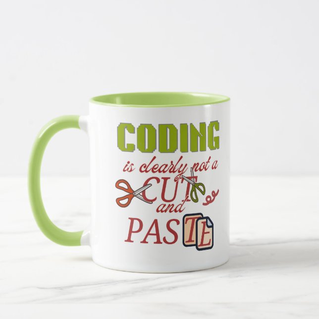 Kodning är inte bara kopiera och klistra mugg (Vänster)