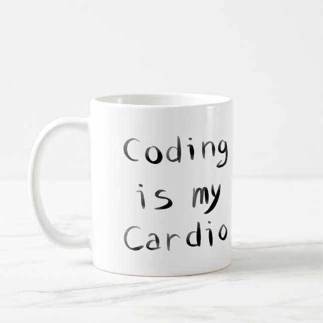 Kodning är min Cardio Funny Programmer Coder Kaffemugg (Vänster)