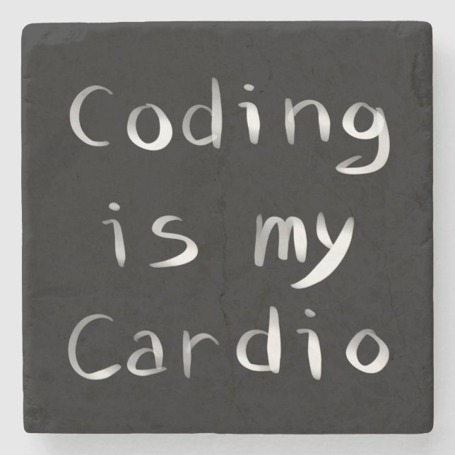 Kodning är min Cardio Funny Programmer Coder Stenunderlägg (Framsidan)