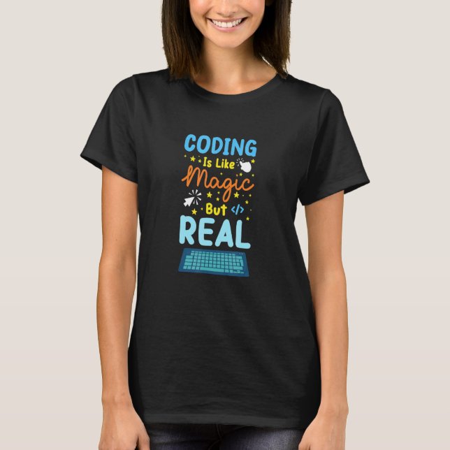 Kodning är som en programmerare för magi-program. t shirt (Framsida)