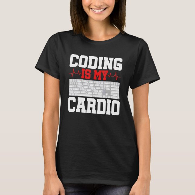 Kodning är utvecklaren av Softwarn Cardio Programm T Shirt (Framsida)