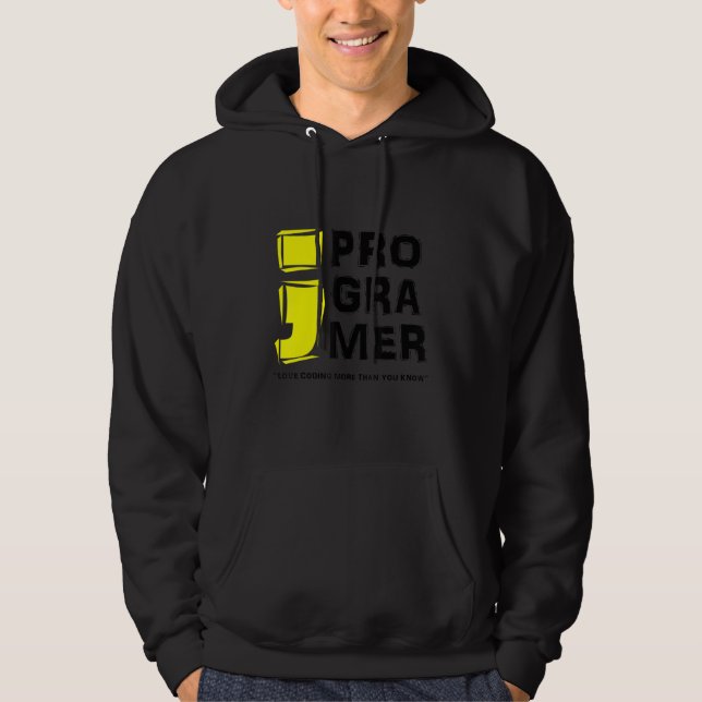 Kodning av datorprogrammerare Kärlek som kodar mer Hoodie (Framsida)