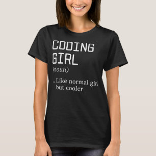 Kodning av flickdefinition Noun Software T Shirt