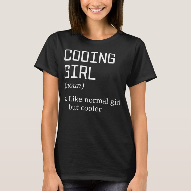 Kodning av flickdefinition Noun Software T Shirt (Framsida)