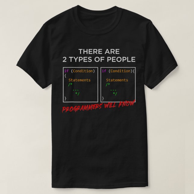 Kodning av IT-program för personprogrammering T Shirt (Design framsida)