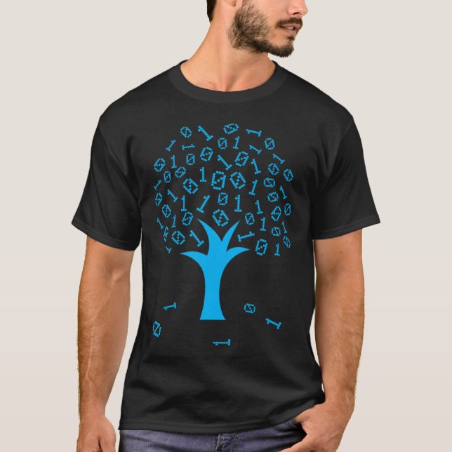 Kodning Binary Träd Science Computer Coder T Shirt (Framsida)