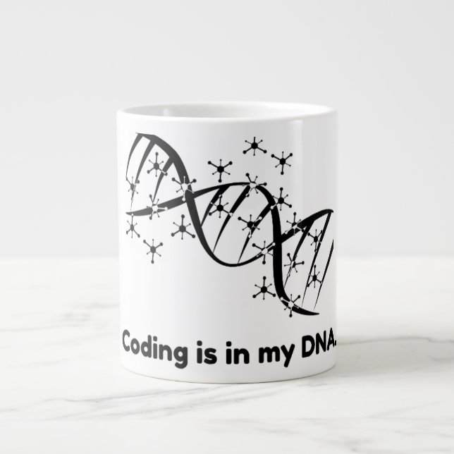 Kodning finns i min DNA Programmerare Science Kaff Jumbo Mugg (Framsidan)