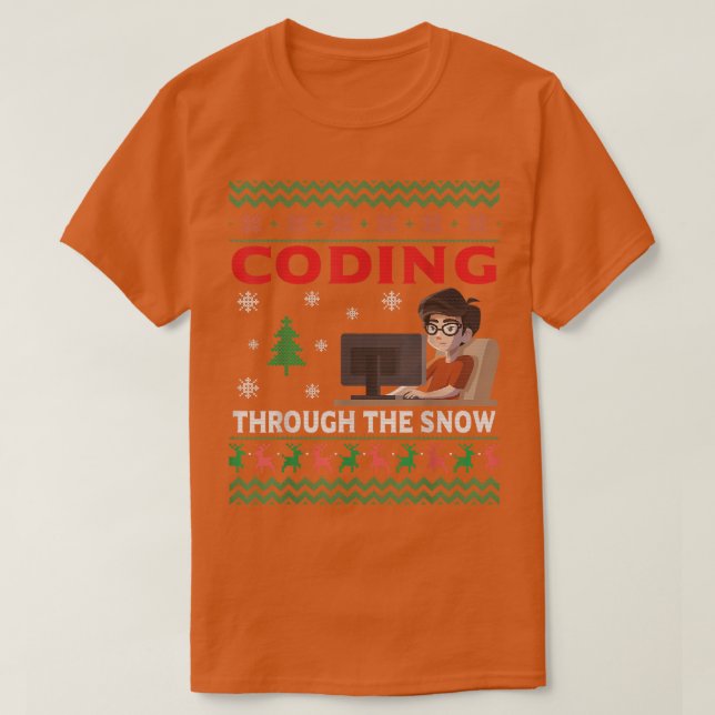 Kodning genom Snö Coder Programmer Sweater G T Shirt (Design framsida)