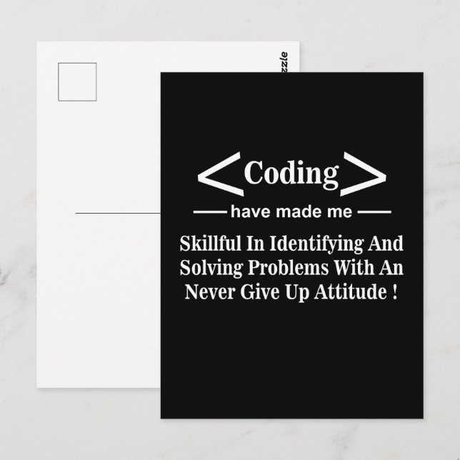 Kodning Kodare Programmerare Utvecklare Kodning Vykort (Fram/baksida)